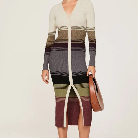 STAUD Dresses & Skirts - STAUD Sahara Stripe Shoko Sweater Dress XS